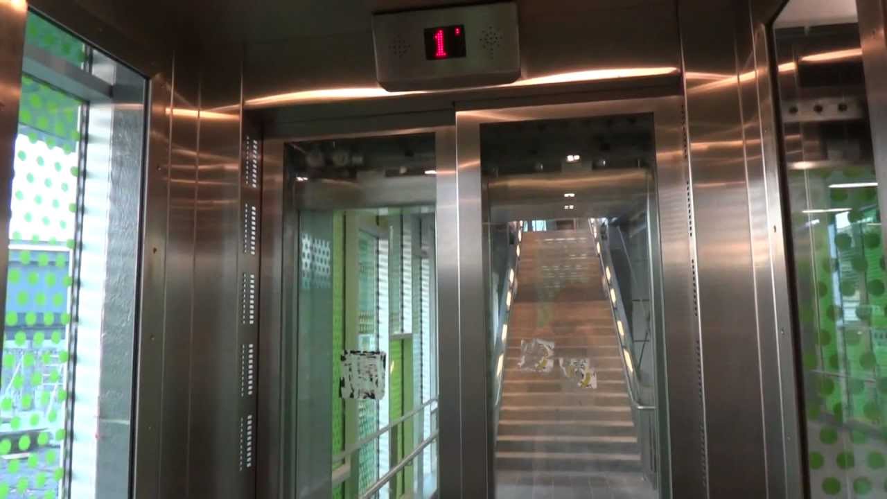 Brand New SMW MRL Traction elevator @ Älvsjö Commuter Train station, Stockholm, Sweden.