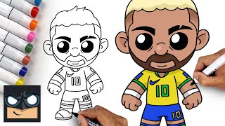 how to draw neymar jr world cup 2022