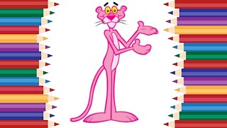 How to color pink panther | Markers and pencil colour| The pink panther character colouring|tutorial