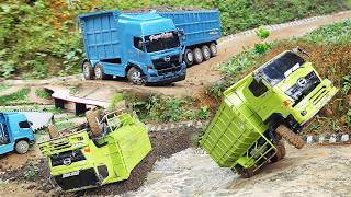SALAH JALAN Dump Truk Trailer Hino 500 Muatan PASIR MELUNCUR BEBAS Truk Hino 500 Tronton Rc Handmade