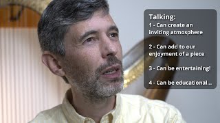 4 reasons I talk between pieces while performing - Harp Tuesday ep. 255