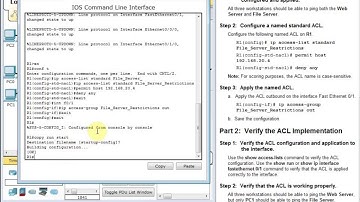 9.2.1.11 Packet Tracer Named Standard ACLs