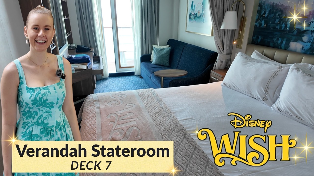 Disney Wish Verandah Stateroom Tour | Room 7048 Deck 7
