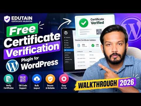 Edutain Certificate Validator- Free Certificate Verification Plugin for WordPress (2026 Walkthrough)