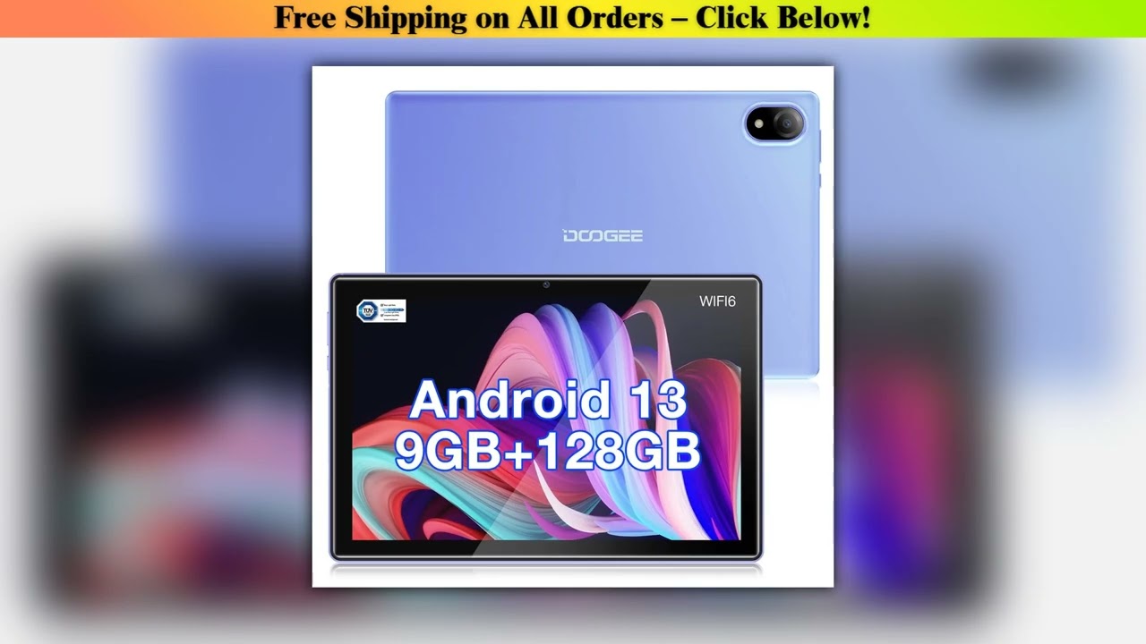 DOOGEE U10 Tablet PC Android 13 10.1" HD Display 16GB+128GB 5060mAh WiFi 6 Dual Camera Widevine L1
