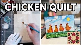 Chicken Quilt ~ A Watercolor Mini Art Quilt ~ You Can Do This!!!