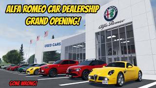 *NEW* Greenville Wisconsin Alfa Romeo Dealership Grand Opening DESTROYS Car Wash Roblox Roleplay screenshot 1