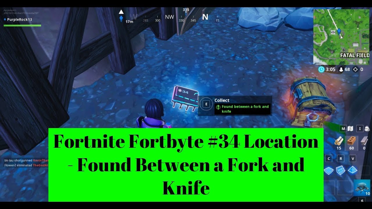 Fortnite Fortbyte #34 Location - Found Between a Fork and Knife