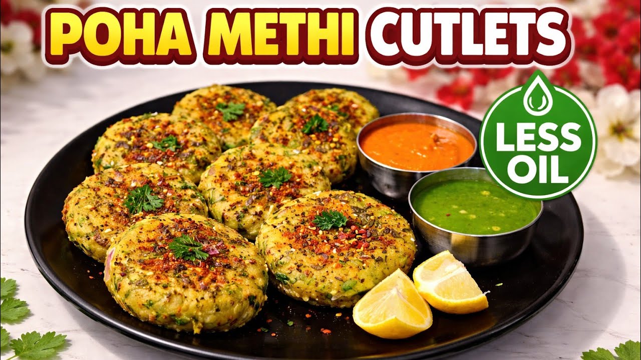 Poha Methi Cutlets Recipe | Easy, Healthy & Tasty | झटपट नाश्ता कम तेल में