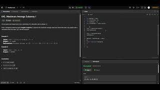 643. Maximum Average Subarray I | Leetcode | C++