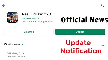 Real Cricket 20 New Update | server on maintenance problem Solve | Update Delay | Full information