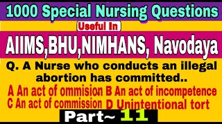 1000 Special Nursing Questions for AIIMS,BHU,NIMHANS, Navodaya &All Nursing Exams || Nursing Trends