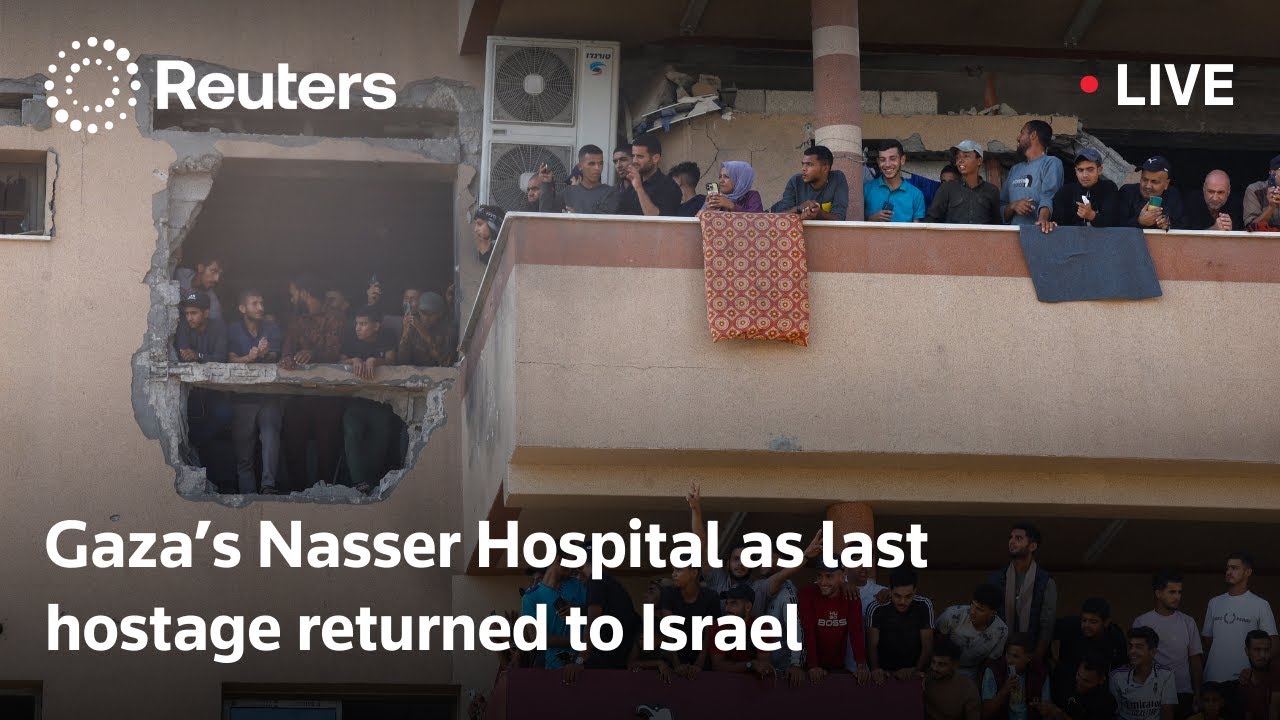 LIVE: View of Nasser Hospital in Gaza as last hostage returned to Israel