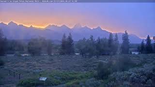 Teton Time Lapse of sunset viewed from Dornan's on July 27, 2026