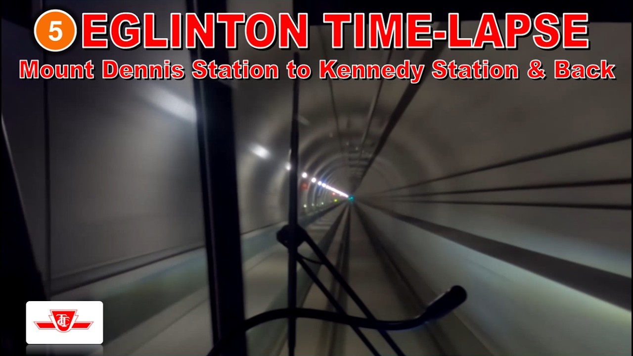 Видеоролик TTC Line 5 Eglinton: от станции Маунт-Деннис до станции Кеннеди и обратно.