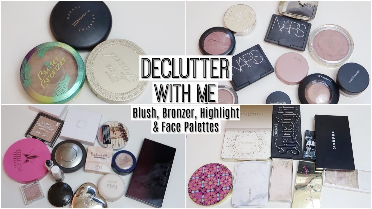 Declutter With Me || Blush, Bronzer, Highlight, & Face Palettes - Day 2