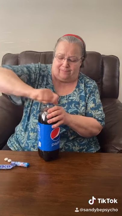 Grandma Sandy tries Pepsi and Mentos!