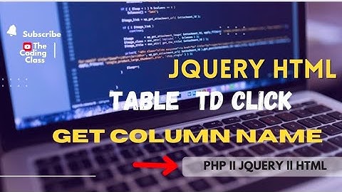 jQuery get column name on td click of html table