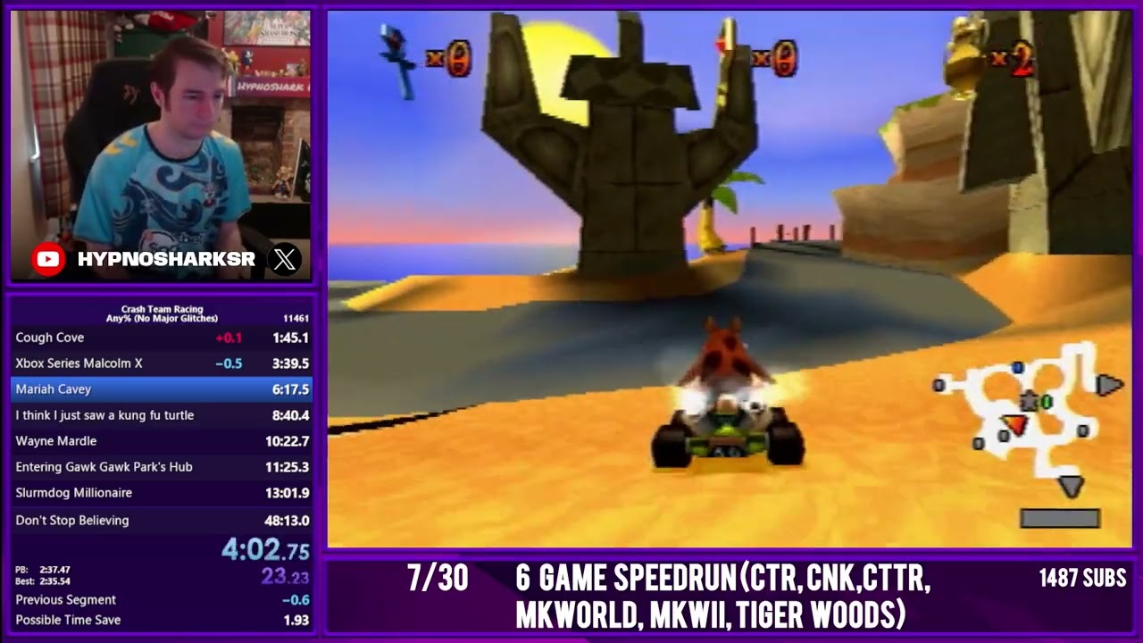 Hypnoshark Stream 12/12/25: Crash Team Racing + Mario Kart World + Muppet Racemania