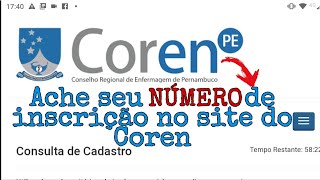 Como Achar O Número Da Inscrição Do Coren Online