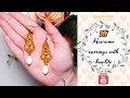 DIY easy macrame earrings with gemstones | Macrame earrings tutorial | Macrame jewelry tutorial