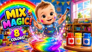 🌈 Color Mixing Song for Kids | Learn 8 Colors with Baby Joey | Nursery Rhymes 🎨