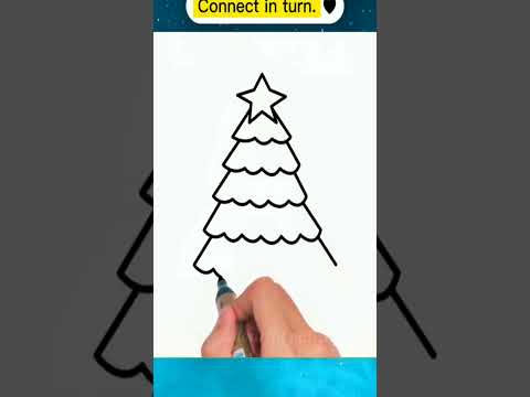 How to draw a christmas tree/easy christmas tree drawing/#trending/#viral/#shorts