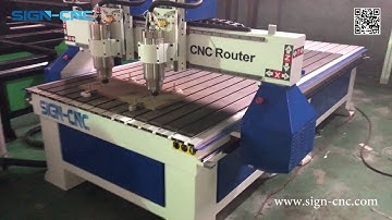 Double heads wood cnc router / two spindles woodworking machine for 3d engraving