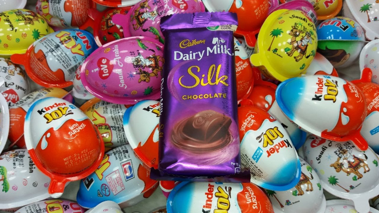 Yummy kinder Dairy Milk Surprise Eggs Toys Opening A Lot Of kinder Joy