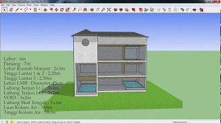 Desain Gedung Walet (RBW) 4x7 3 Lantai dan 2 Rumah Monyet