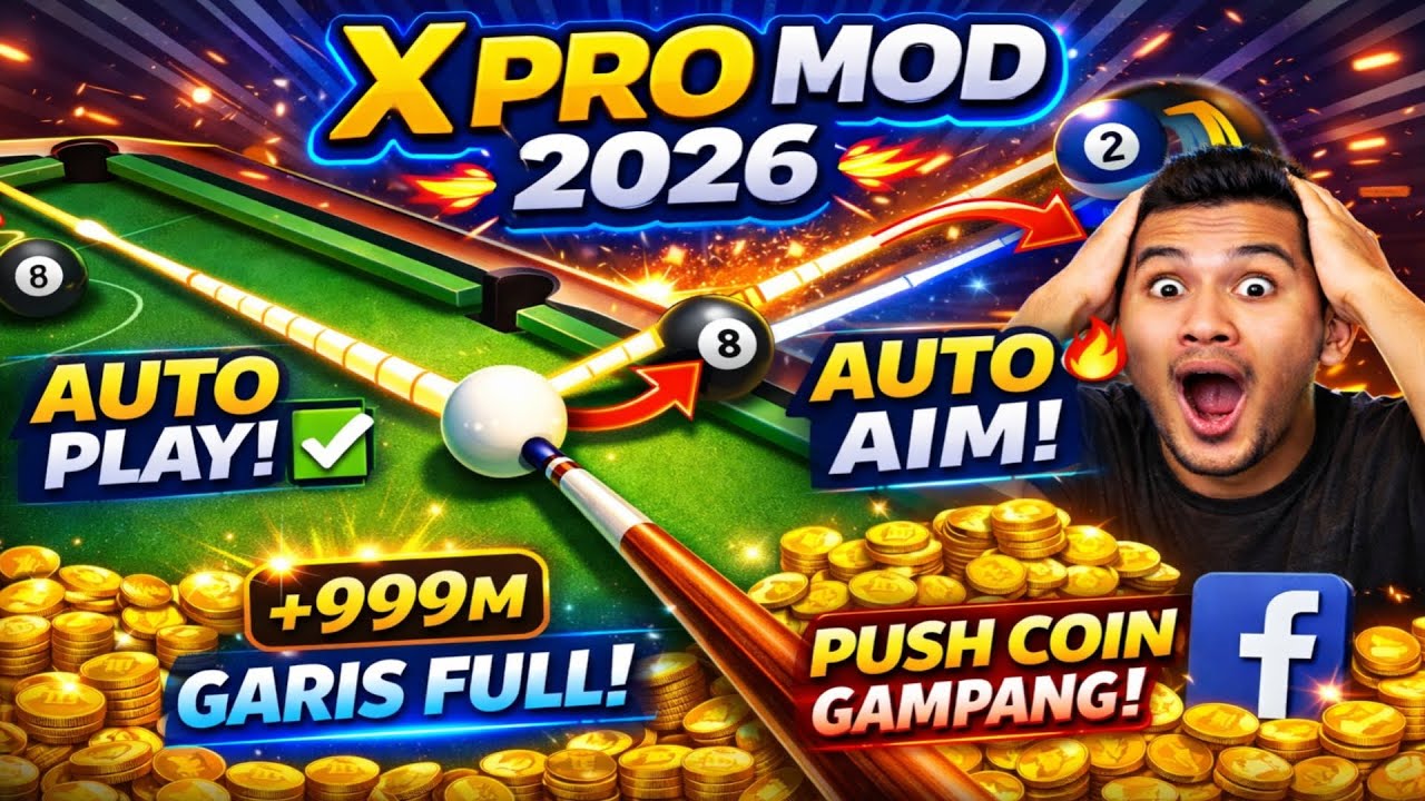8 Ball Pool MOD APK X Pro New Key 2026 🔥 Auto Aim & Auto Play | Versi 56.17.1