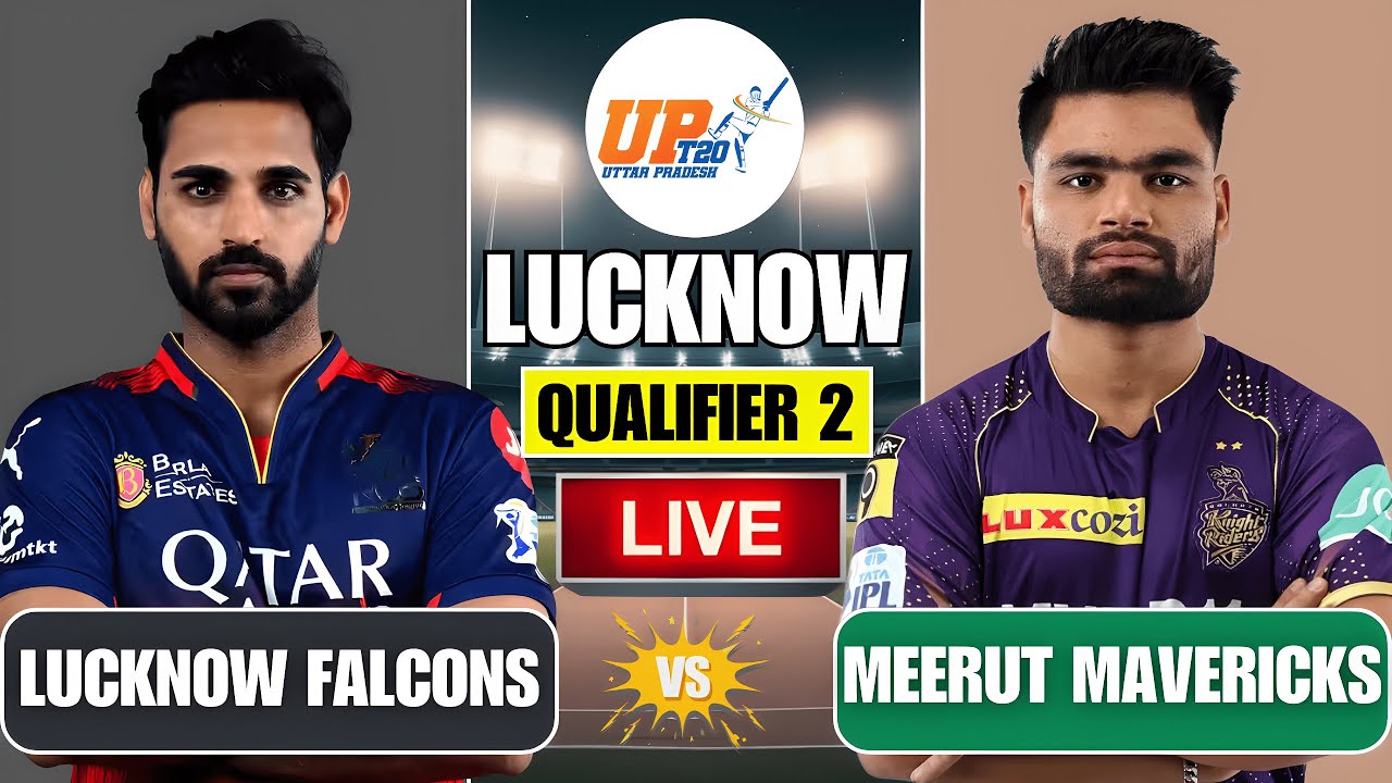 Meerut Mavericks vs Lucknow Falcons | Qualifier 2 | Live Scores & Commentary | UP T20 League 2025 |