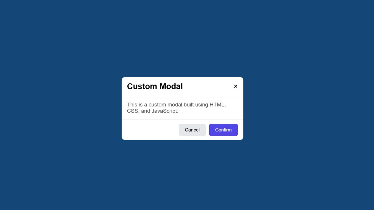 Custom Modal Popup Using HTML CSS JavaScript | Modern Responsive Modal ...