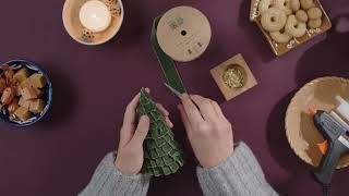 Christmas trees with ribbon bows - DIY by Søstrene Grene