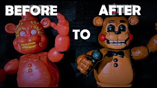 TOY FREDDY FUNKO ACTION FIGURE CUSTOM - Five Nights at Freddy's Toys Merch Review Funko FNAF