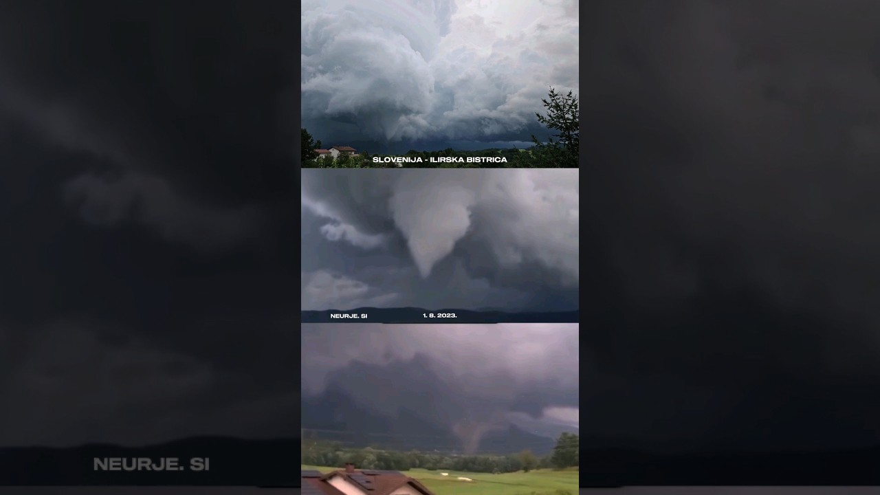 Damaging TORNADO in SLOVENIA - Ilirska Bistrica #slovenia #usa #tornado #nature #shorts
