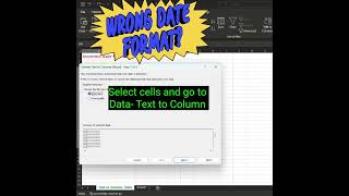 Correct date format in Excel | How to correct format of date using Text to Column #excel
