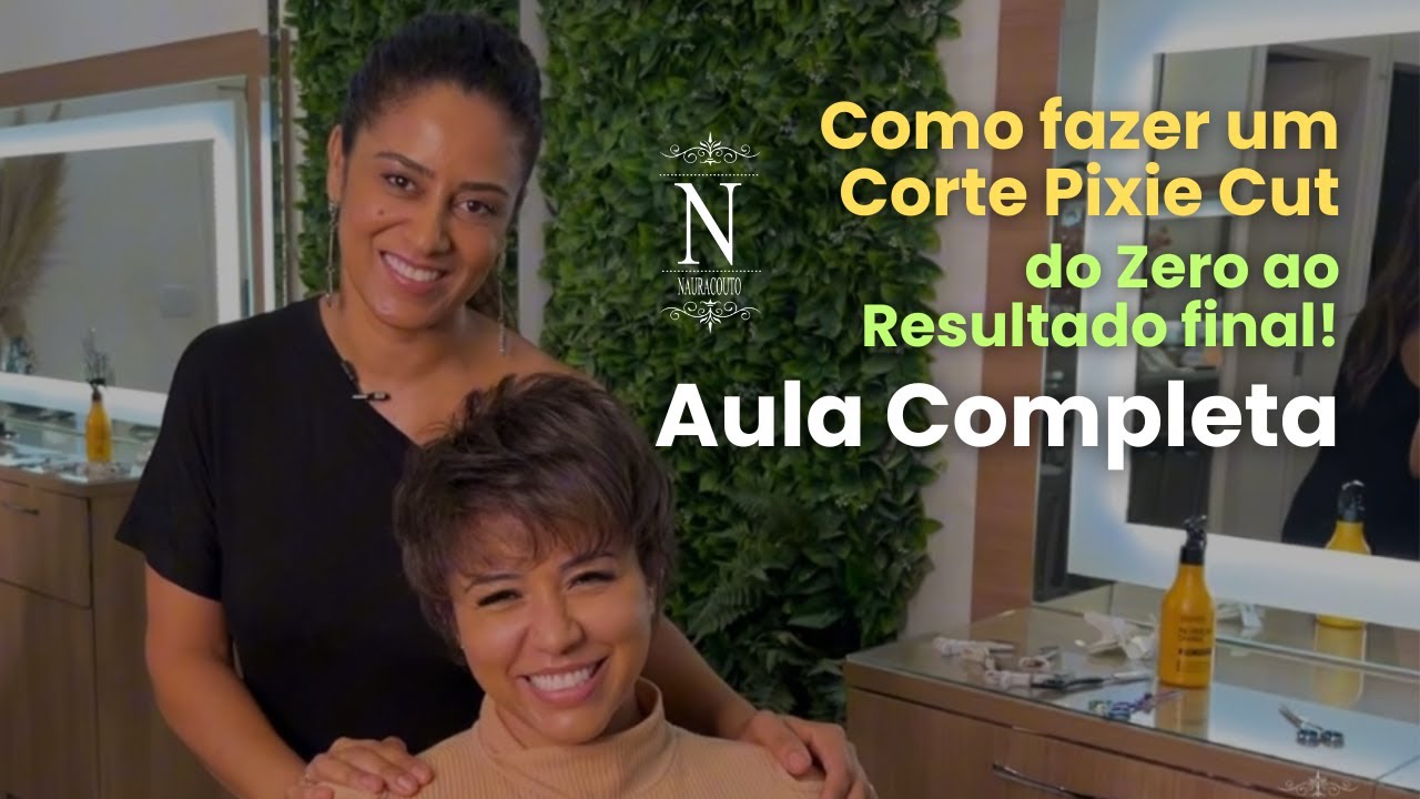 Como fazer um corte de cabelo feminino Pixie Cut - Aula Completa