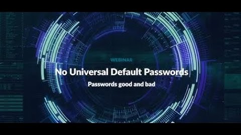 Passwords good and bad