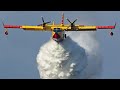 SEVEN Canadair CL-415 water bombers Firefighting in l&#39;Aquila (Italy) - Italian Vigili del Fuoco