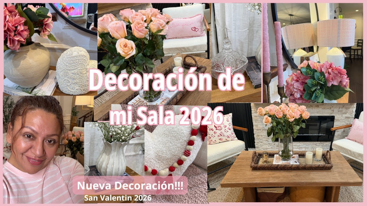 Así Decoré mi Sala 🩷 San Valentin 2026🌷 Ideas de Decoración para San Valentin| Decoración 2026🩷