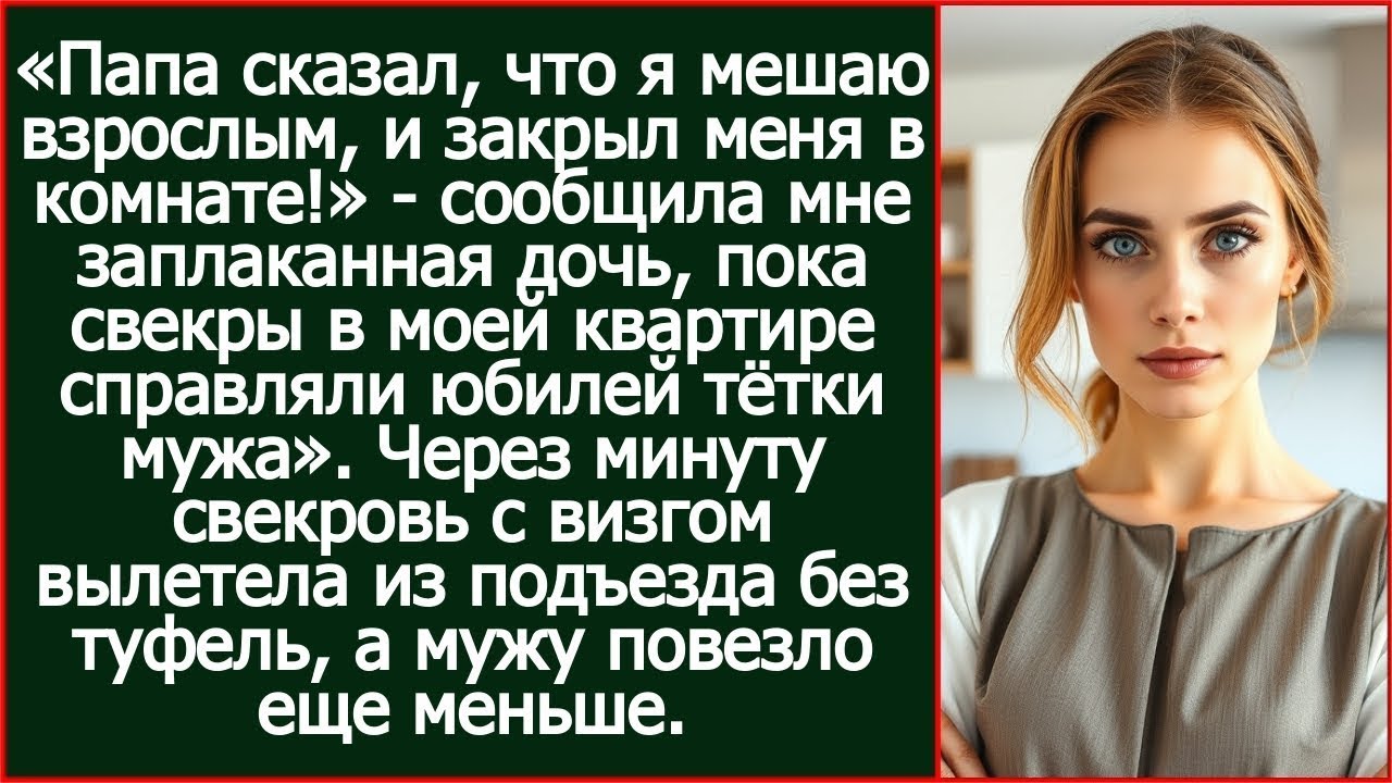 Папа сказал, что я мешаю взрослым, и закрыл меня в комнате! Сообщила мне заплаканная дочь.