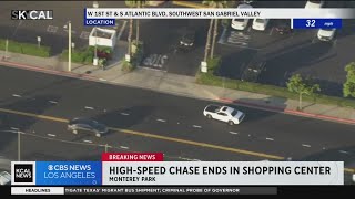 High-speed chase goes through two counties, suspects disappear in shopping center