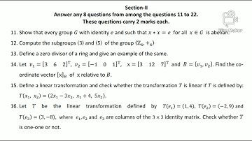 AbstractAlgebra,Linear Transformation&Co-ordinate Systems:UNIVERSITY OF KERALA  Model Question Paper