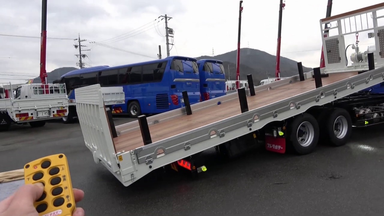 新型プロフィア 大型重機回送車 クレーン付ローダー タダノ フジタ 作動各種 Youtube