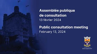 2024-02-13 Assemblée de consultation publique | Public consultation meeting