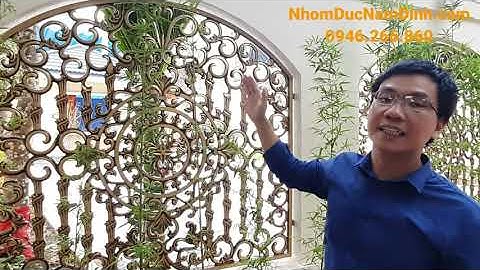 ✅ Mẫu hàng rào nhôm đúc cây trúc cho nhà phố-Có xây tường bao quanh rào.
