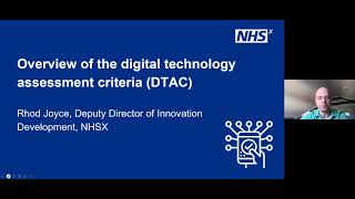 NHSX Digital Technology Assessment Criteria webinar for innovators, 5 November 2020