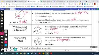Central & Inscribed Angles Notes
