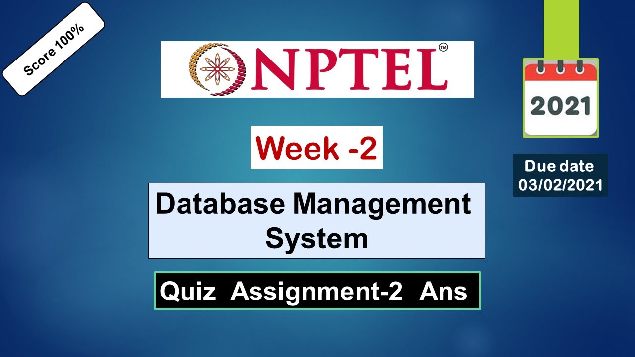 swayam database management system assignment answers